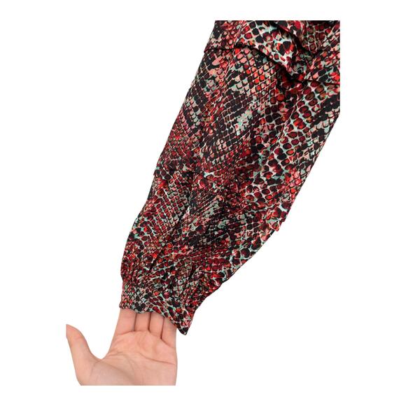 Nicholas Dress Devan Gathered snake print crepe minidress size 4 - Picture 3 of 7